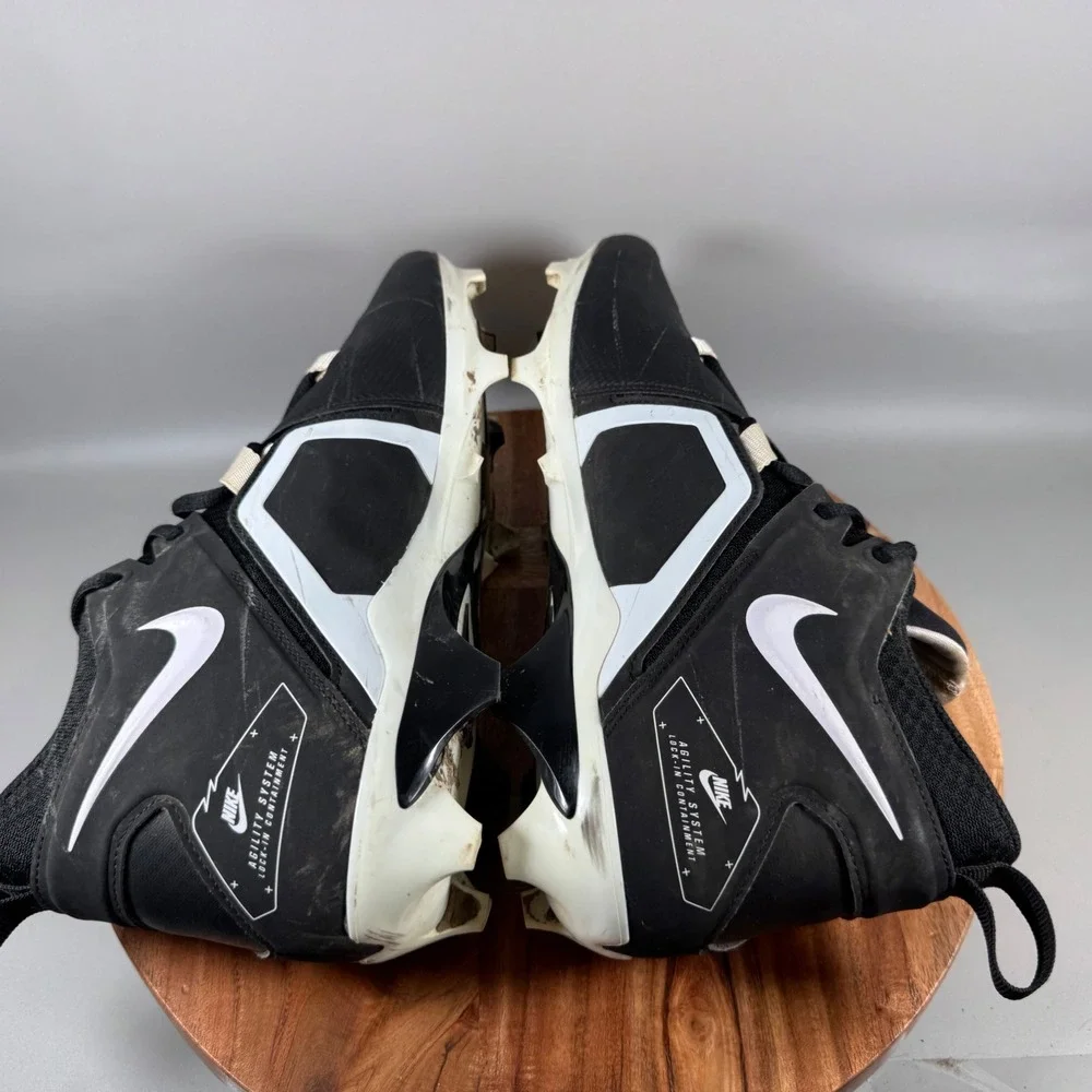 Nike Alpha Menace Pro 3 Black White Football Cleats Mens 12.5 CT6649-001‎